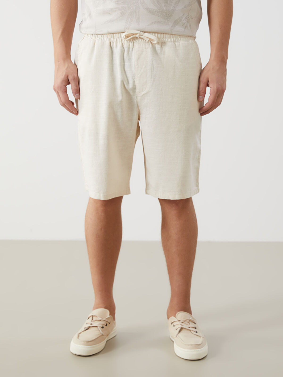 XSIDE Regular Fit Linen-Look Men's Shorts -S5EK43Z8-FT0 - LC
