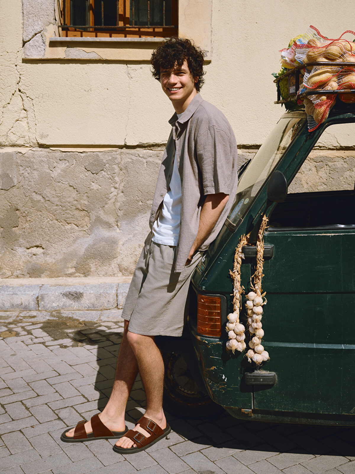 XSIDE Standard Fit Linen-look Men's Bermuda Shorts - S5EK58Z8-Z3Q