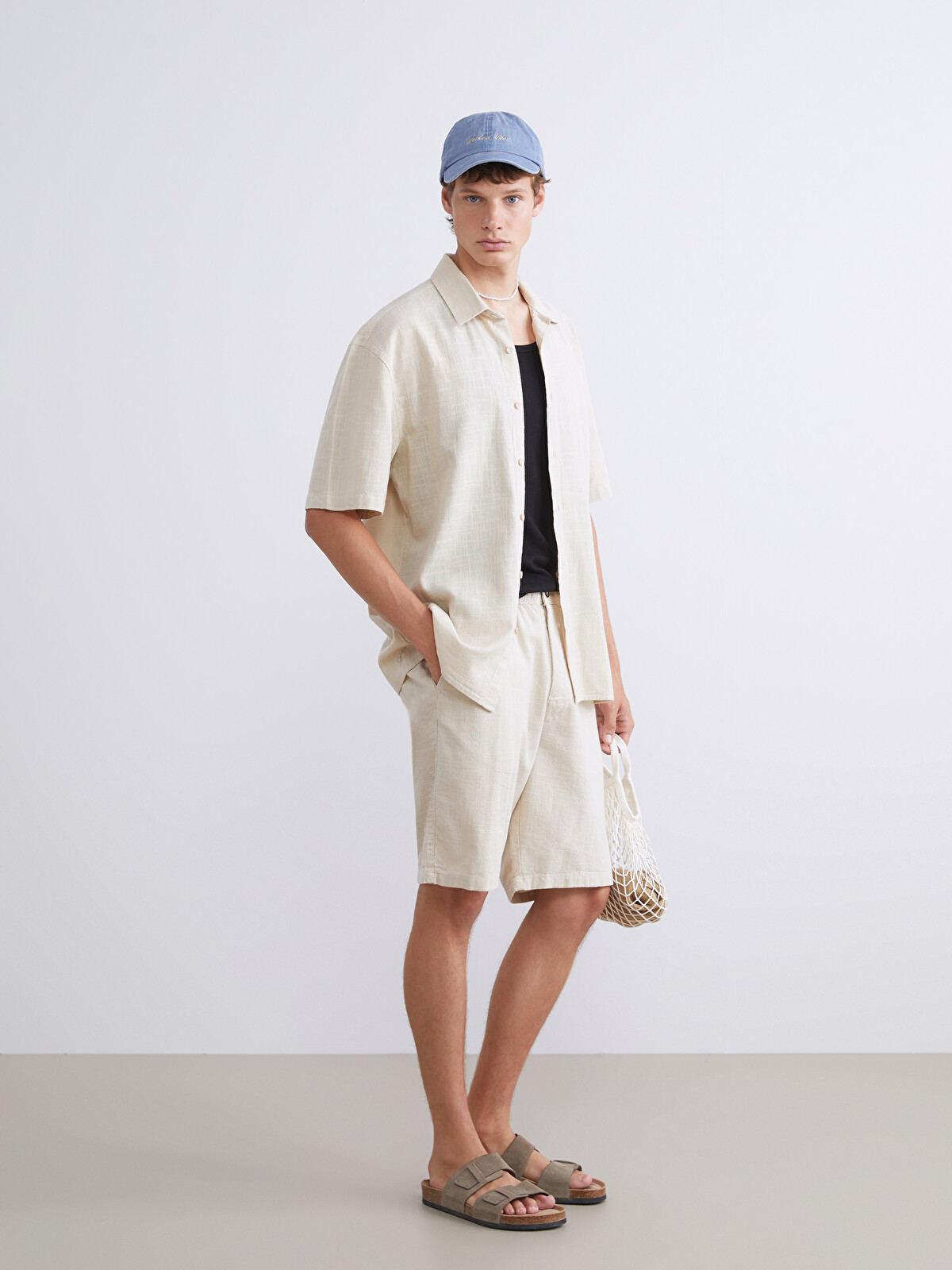 XSIDE Standard Fit Linen-Look Men's Bermuda Shorts - S5EK58Z8-V1H