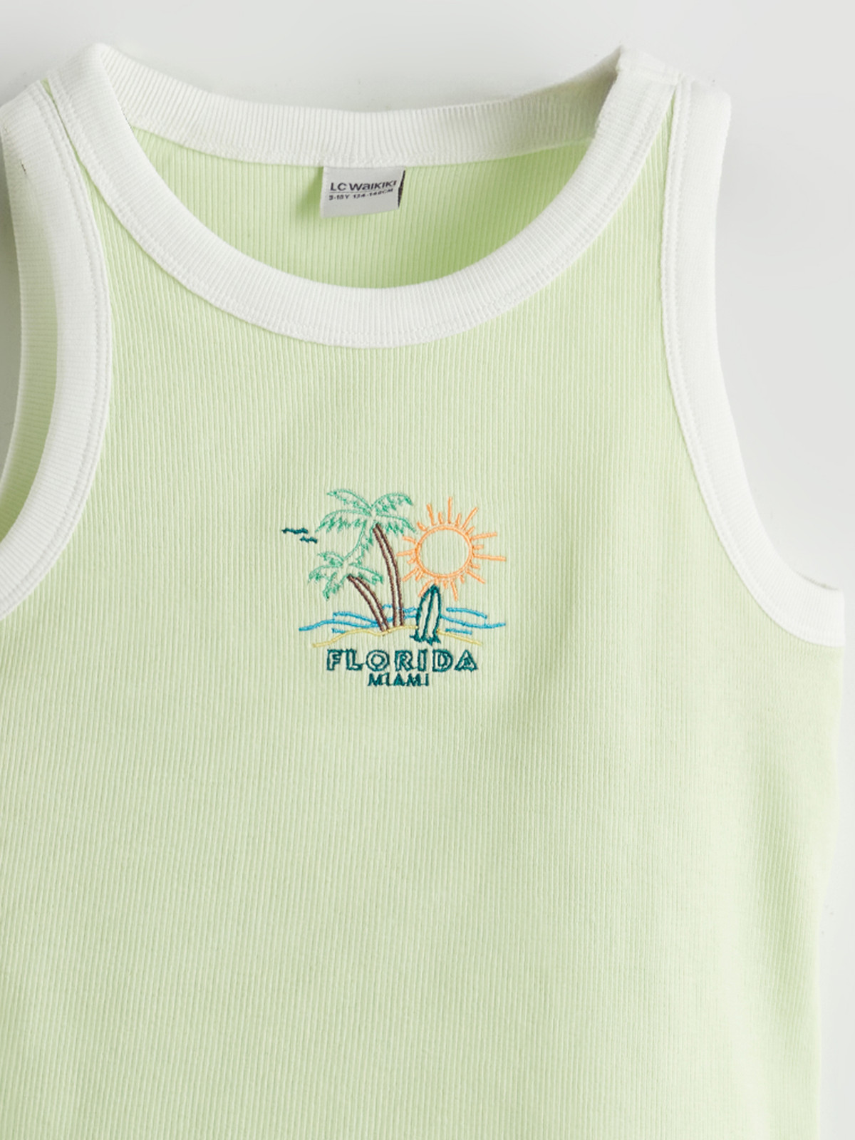 LCW Kids Crew Neck Miami Embroidered Girls' Tank Top - S5EM18Z4
