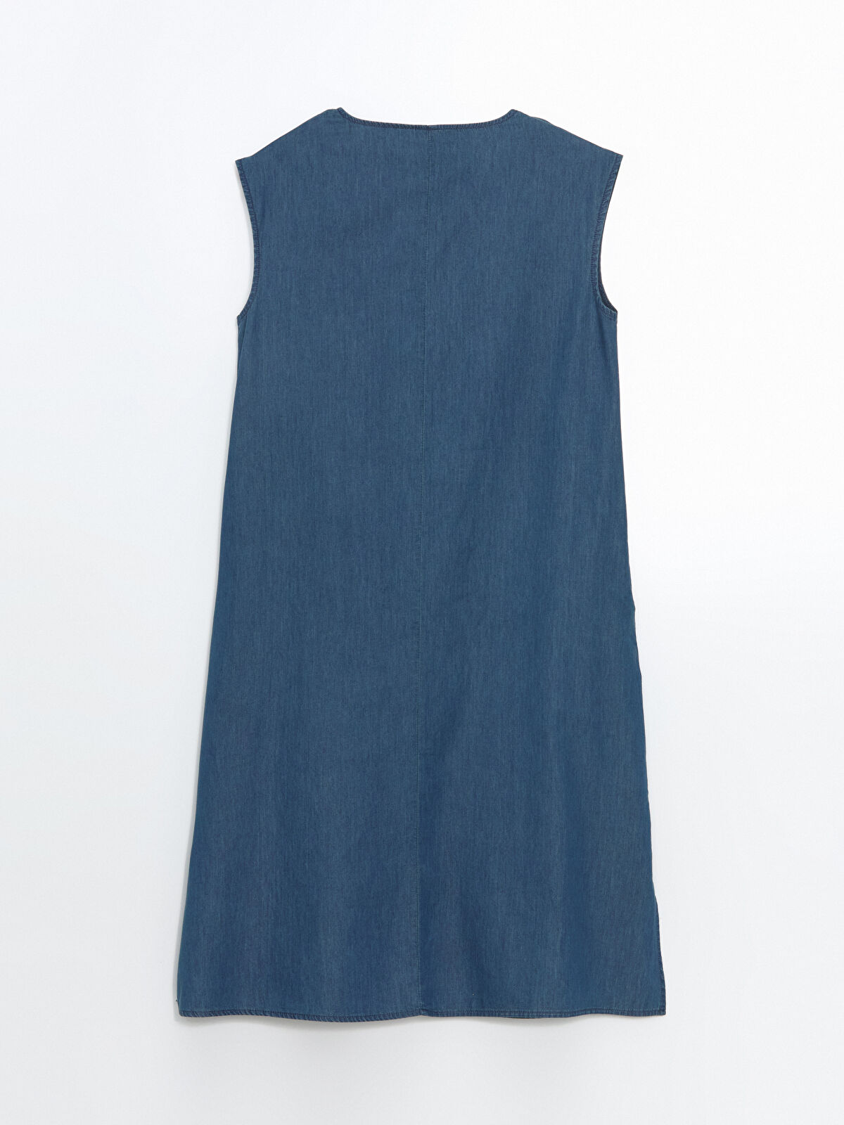 LCW Grace V-Neck Pocketed Denim Dress -S5EO68Z8-563 - LC Waikiki