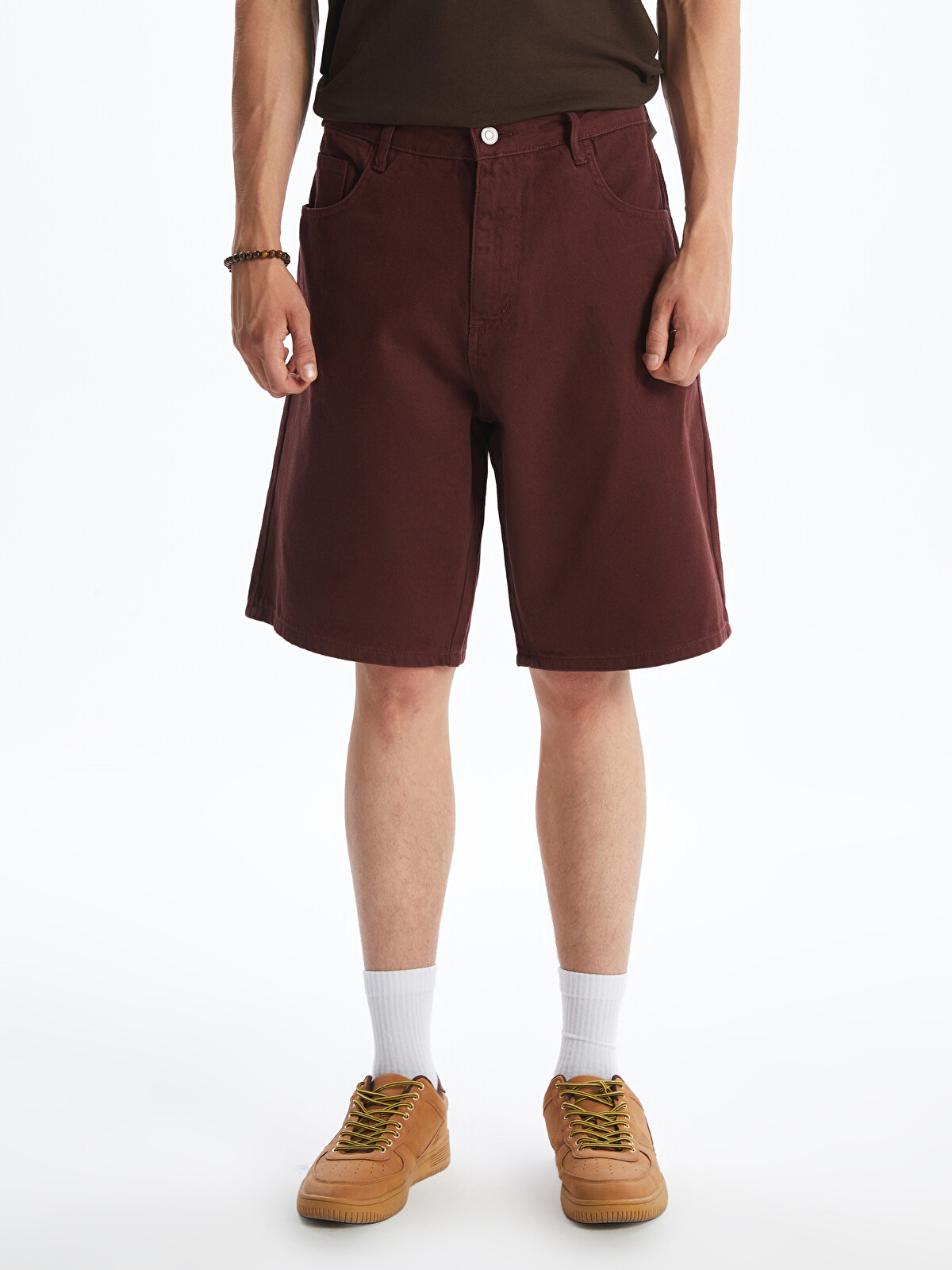 XSIDE Relaxed Fit Twill Men's Shorts - S5ER29Z8-HMZ | LC Waikiki