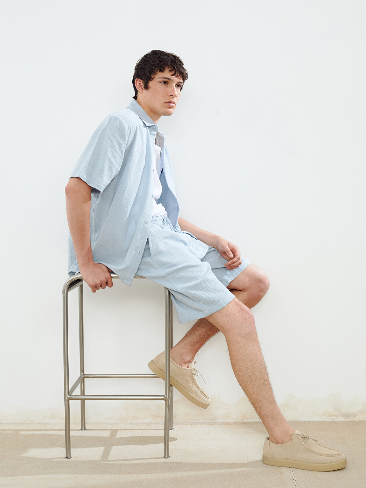 XSIDE Relaxed Fit Men's Muslin Shorts - S5ER30Z8-Z2P | LC Waikiki