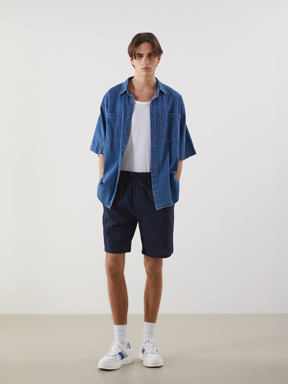 XSIDE Relaxed Fit Men's Muslin Shorts - S5ER30Z8-Z46 - LC Waikiki