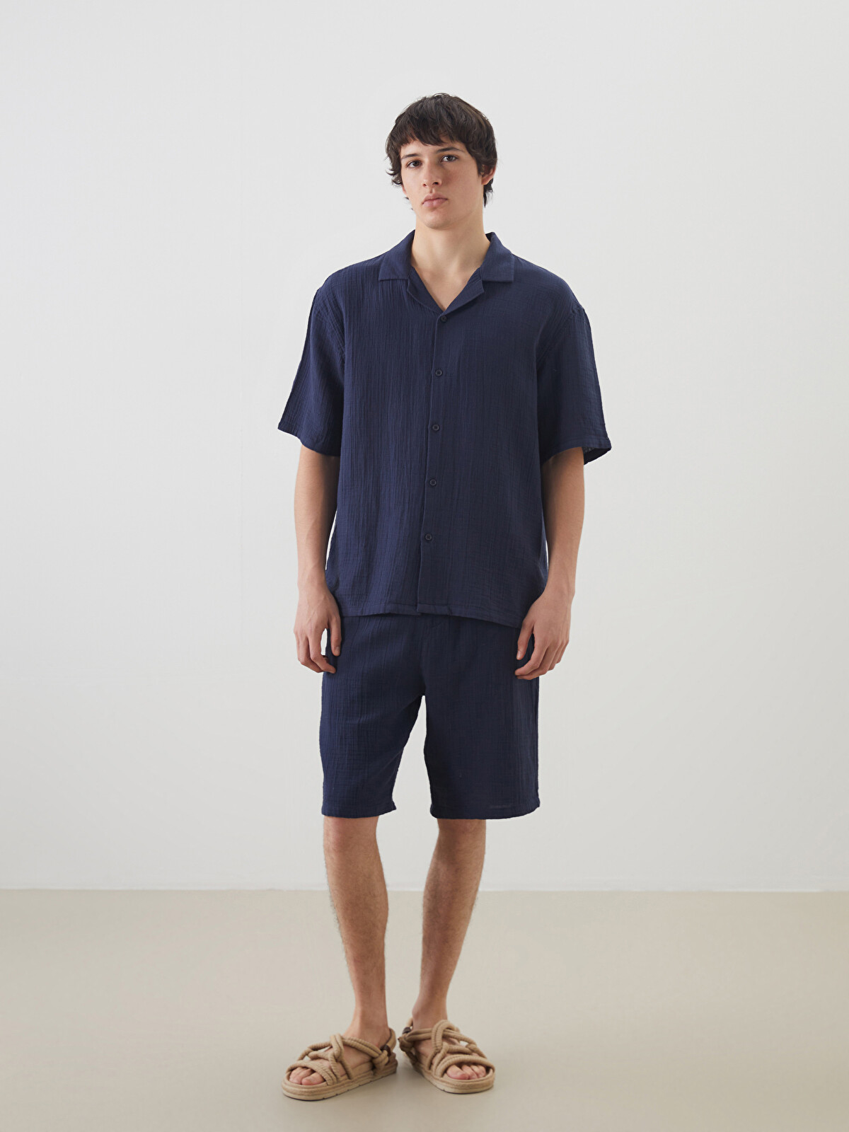 XSIDE Relaxed Fit Men's Muslin Shorts - S5ER30Z8-Z46 - LC Waikiki