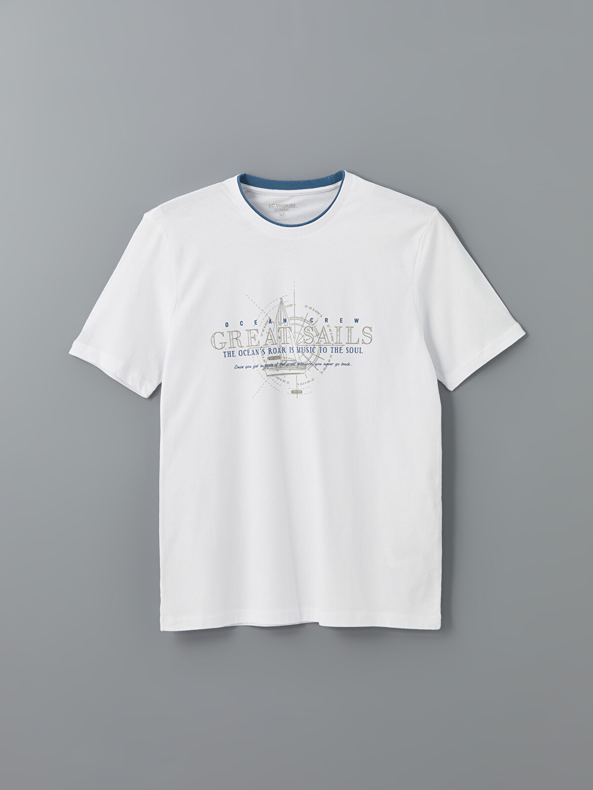 LCWAIKIKI Classic Crew Neck Short Sleeve Printed Combed Cotton