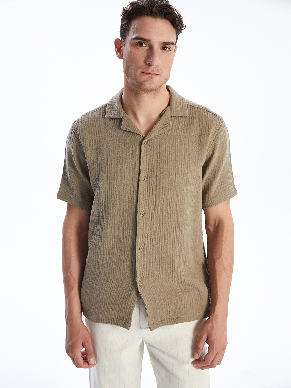 LCW Vision Standard Fit Short Sleeve Men's Shirt - S5FB74Z8-FK2