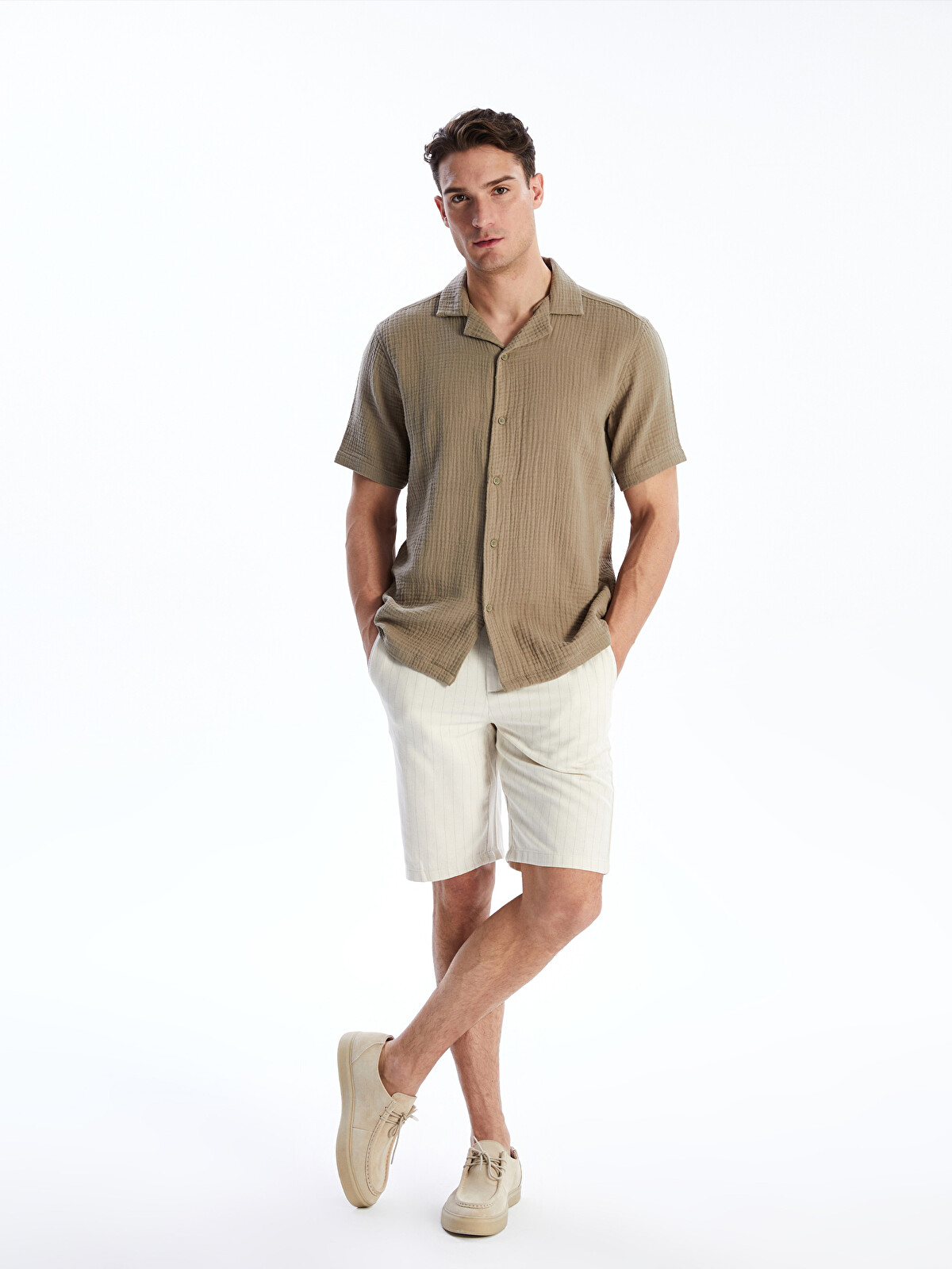 LCW Vision Standard Fit Short Sleeve Men's Shirt - S5FB74Z8-FK2