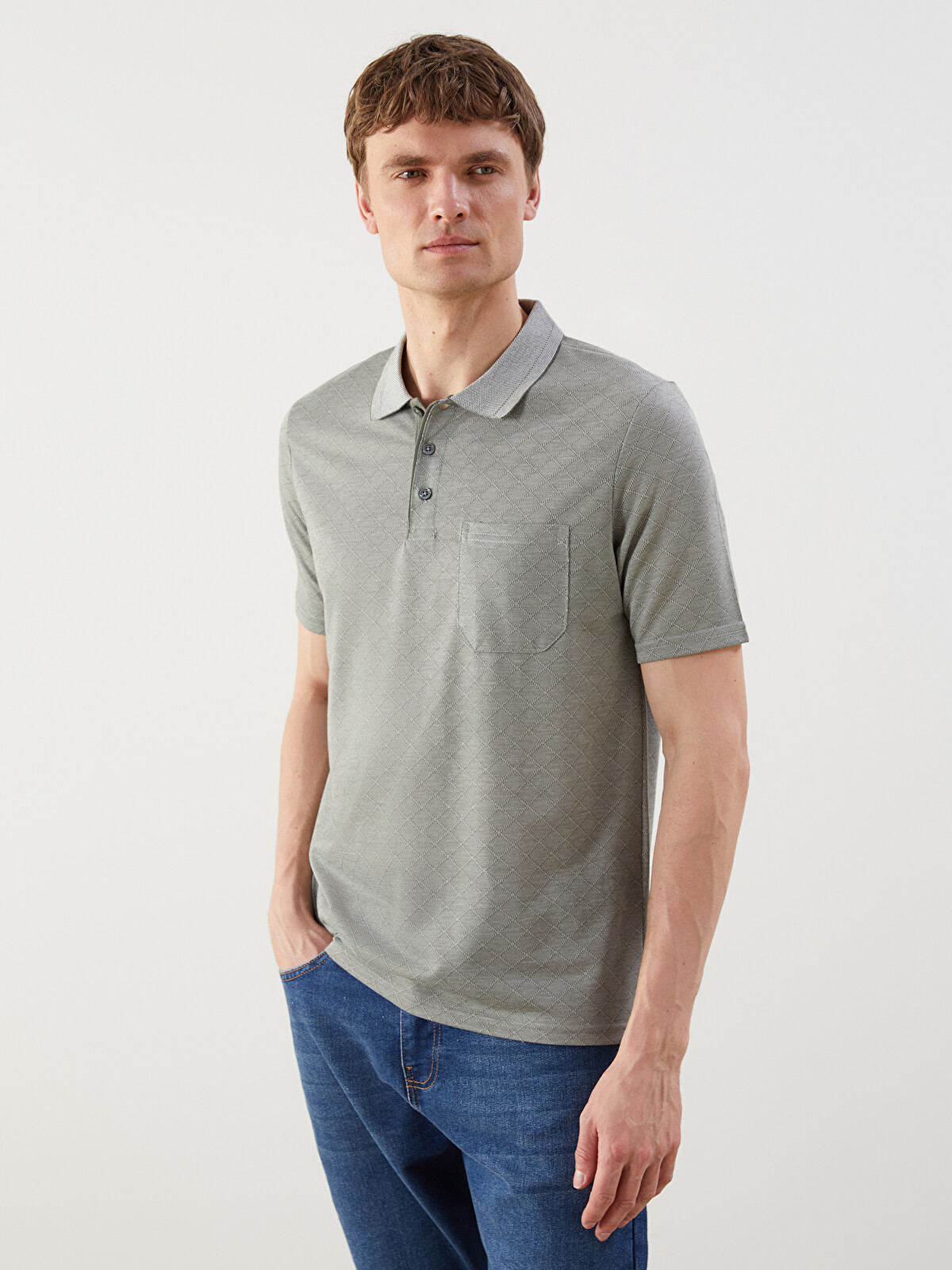 LCWAIKIKI Classic Polo Yaka Merserize Görünümlü Erkek Tişört