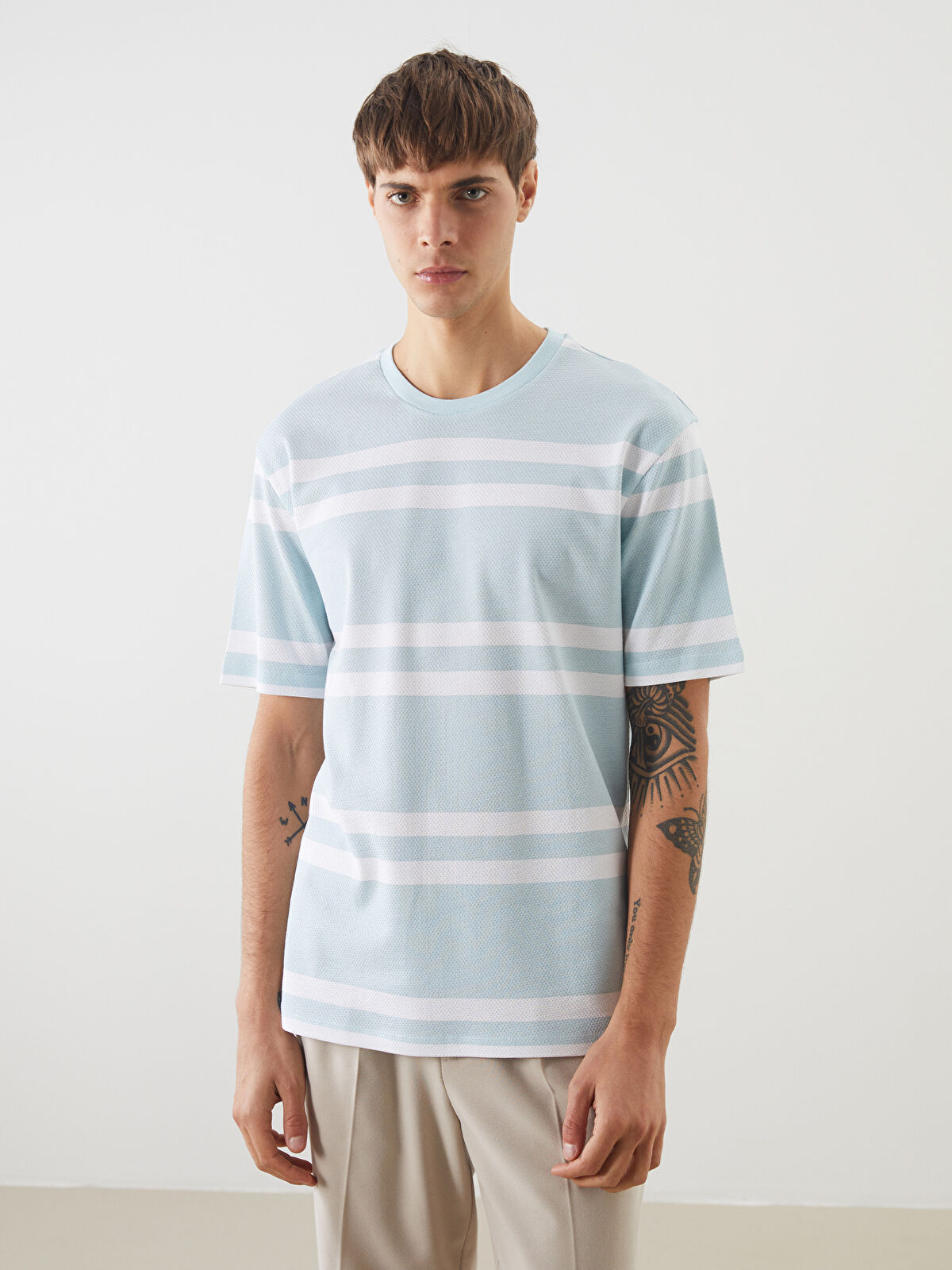★GLOWNY★ G CREW NECK TEE STRIPE G CREW NECK TEE (STRIPE) - GLOWNY