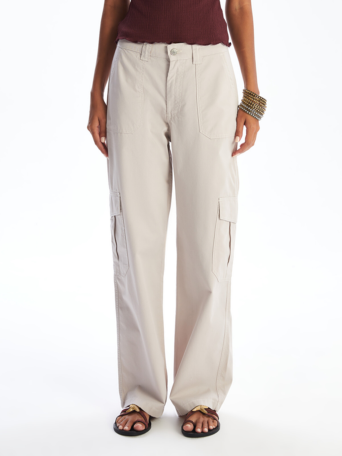 XSIDE Standard Fit Gabardine Women's Cargo Trousers - S5FC88Z8-FKQ