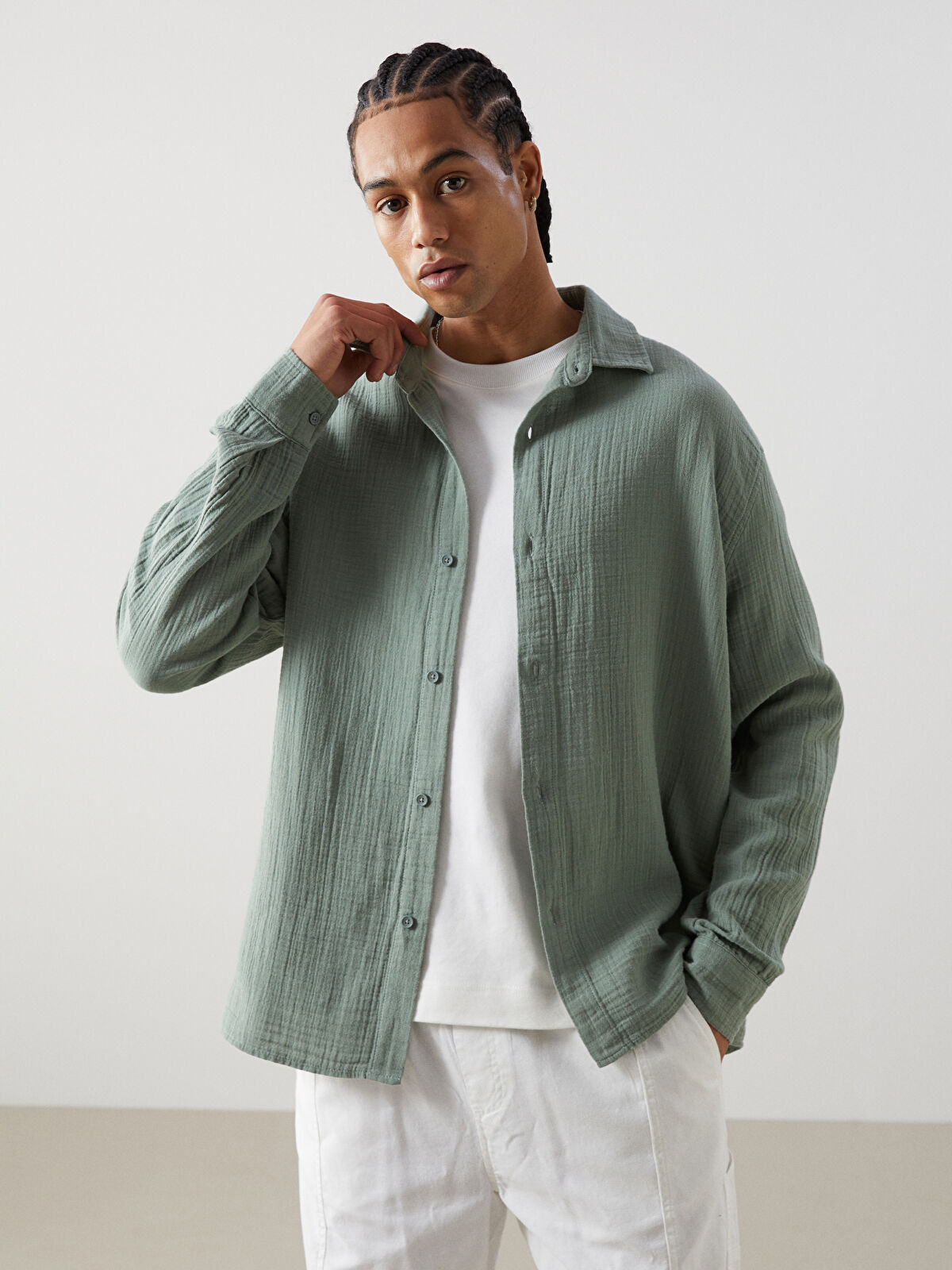 XSIDE Man KHAKI Shirt -S5FD23Z8-GD1 - LC Waikiki