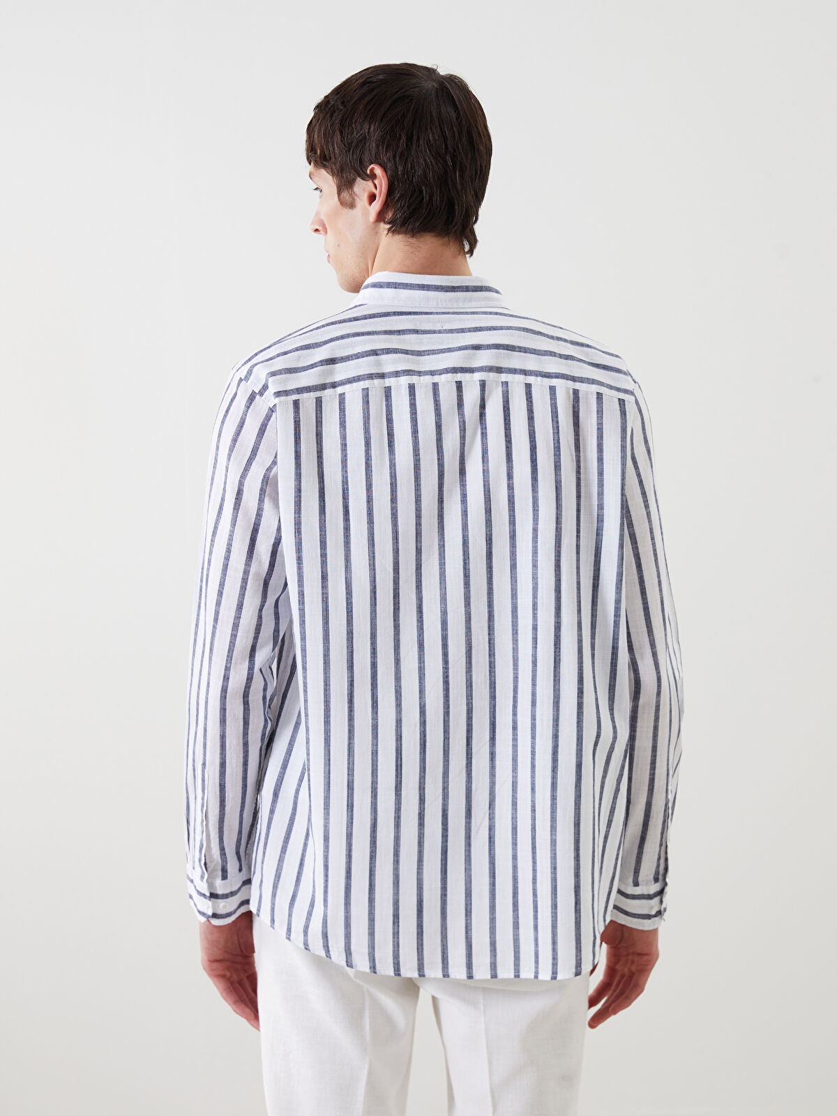 SOUTHBLUE Slim Fit Long Sleeve Striped Poplin Men's Shirt