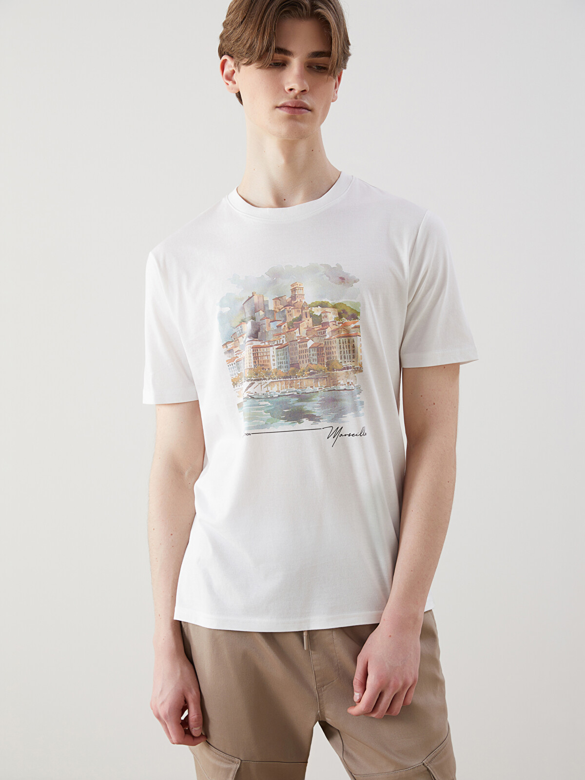 XSIDE Crew Neck Marseille Printed Jersey Men's T-shirt - S5FD92Z8