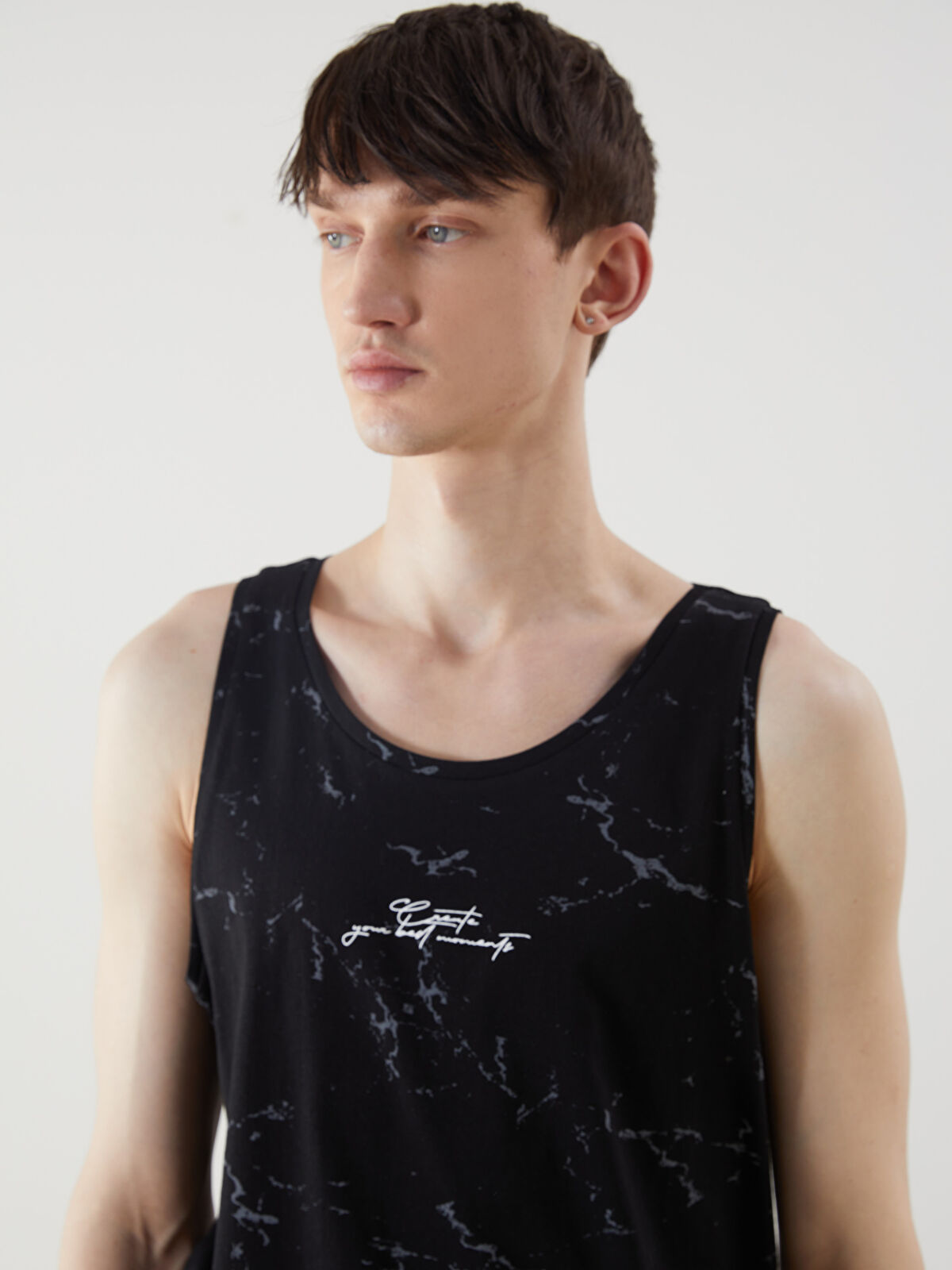 XSIDE Crew Neck Printed Men's Sleeveless T-Shirt -S5FD95Z8