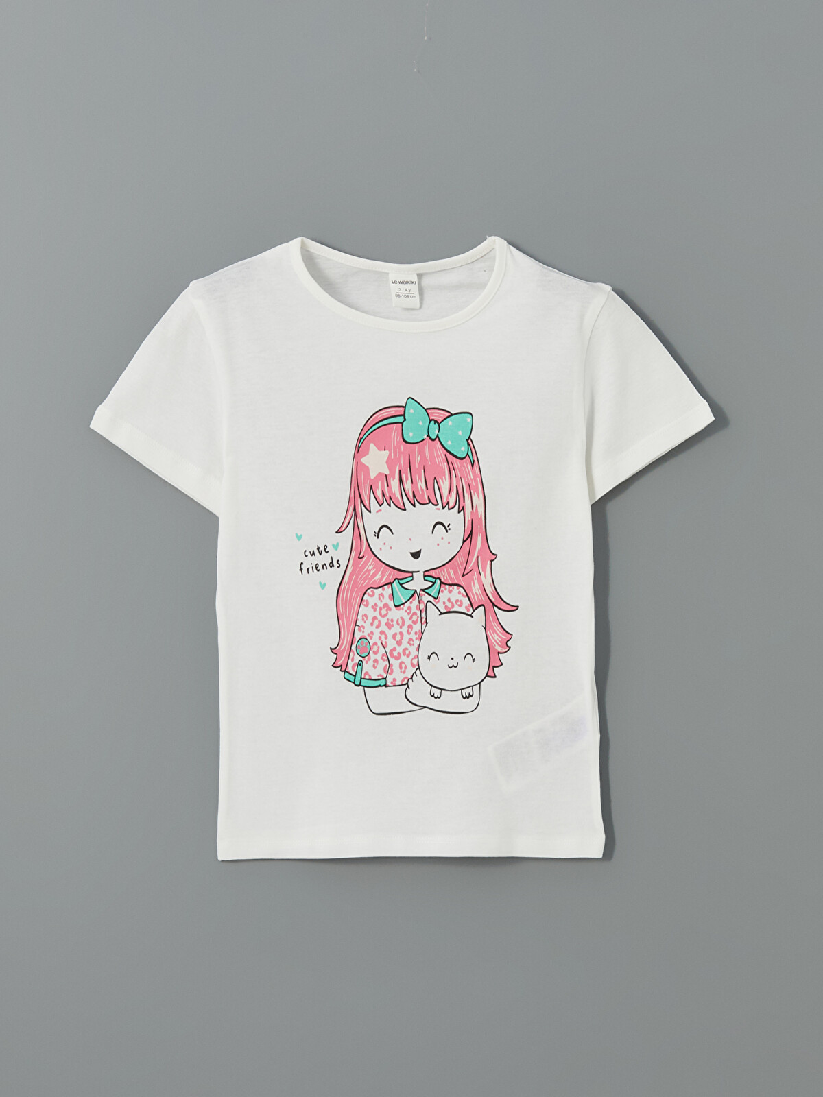 LCW Kids Crew Neck Printed Girls' T-shirt 2 Pack - S5FE09Z1-JYX