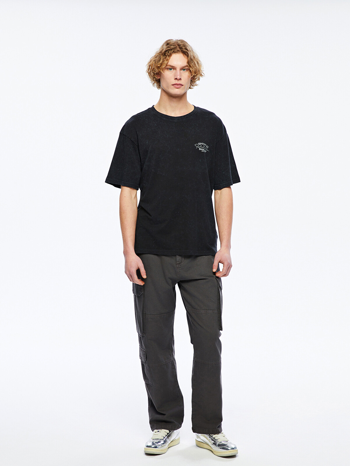 邦楽 think XSIDE Tricou imprimat pentru bărbați cu guler rotund - S5FE52Z8