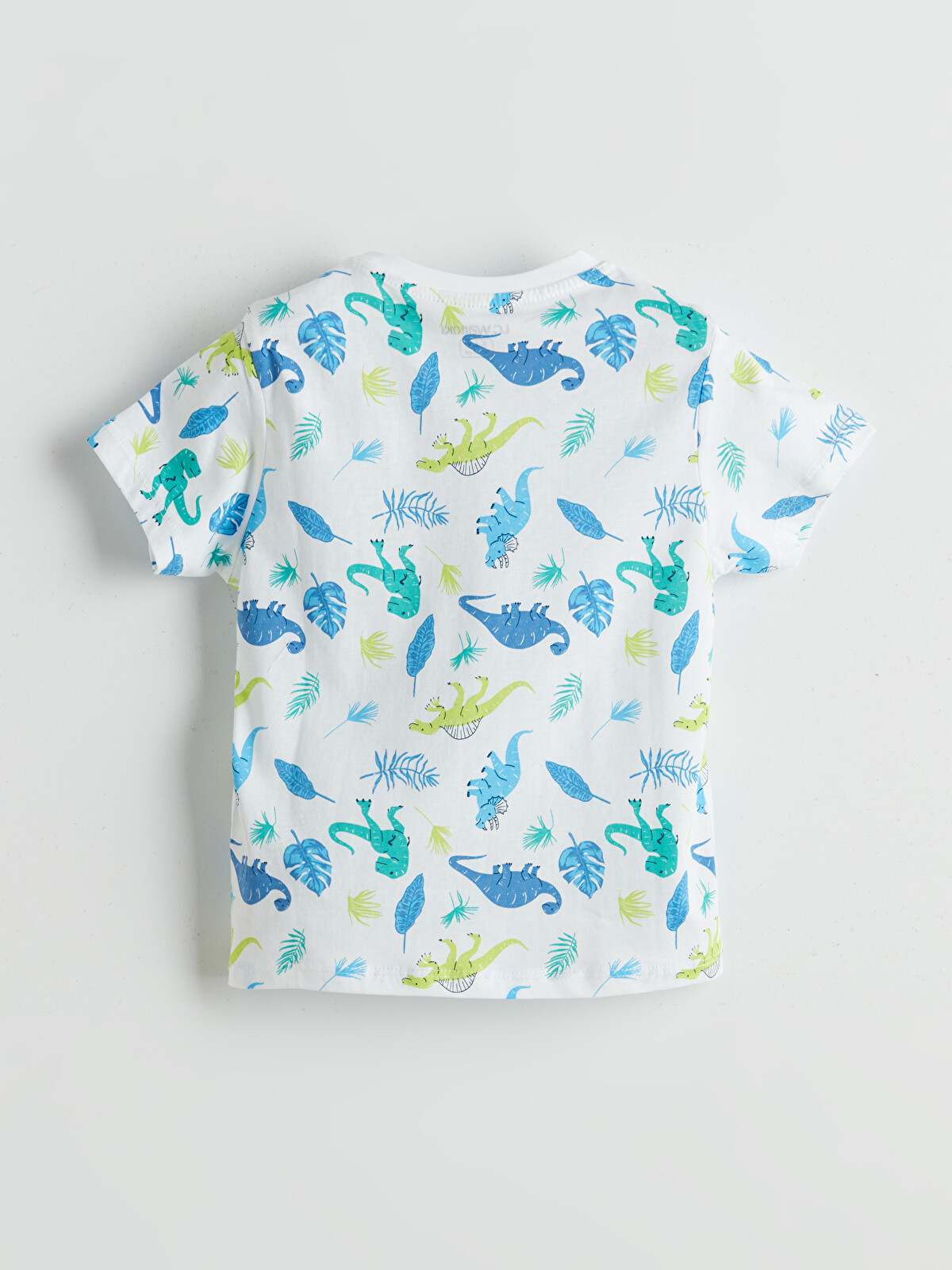 LCW Kids Beyaz Dinozor Baskılı Erkek Çocuk Şortlu Pijama Takımı