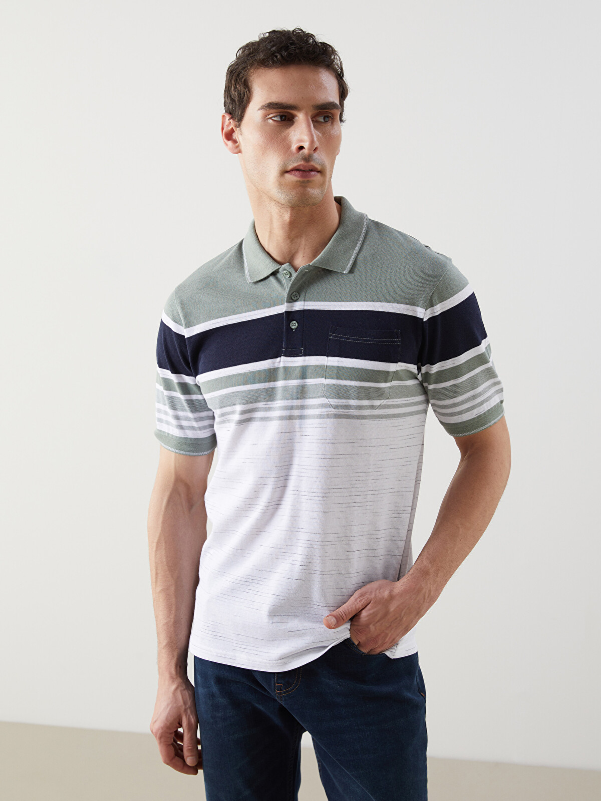 LCWAIKIKI Classic Polo Neck Striped Pique Men's T-shirt - S5FF54Z8