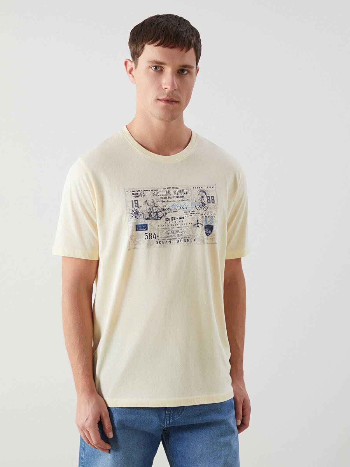 LCWAIKIKI Classic Crew Neck Printed Jersey Men's T-Shirt