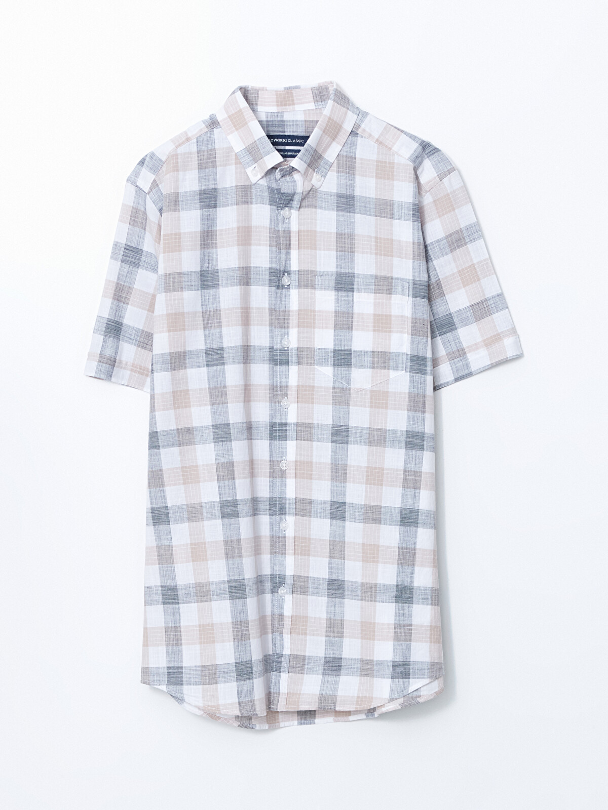 LCWAIKIKI Classic Regular Fit Short Sleeve Plaid Poplin Men's