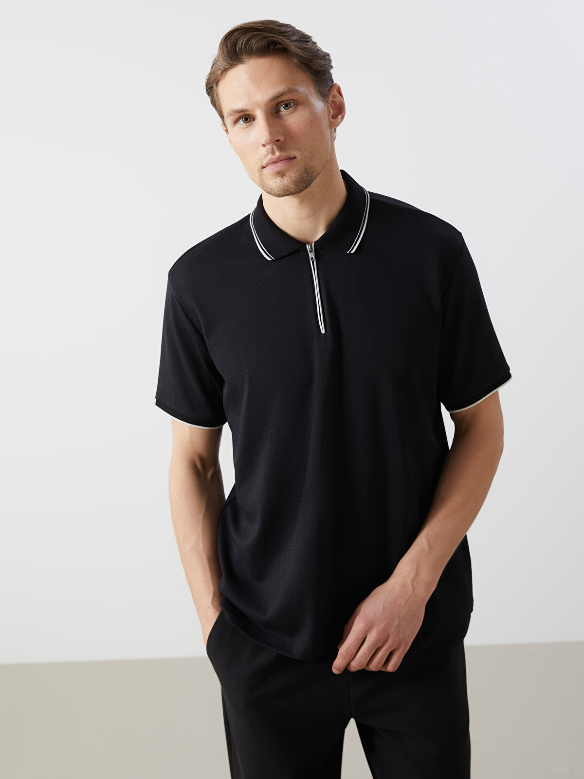 LCW Vision Polo Neck Short Sleeve Men's T-Shirt - S5FI12Z8-CVL