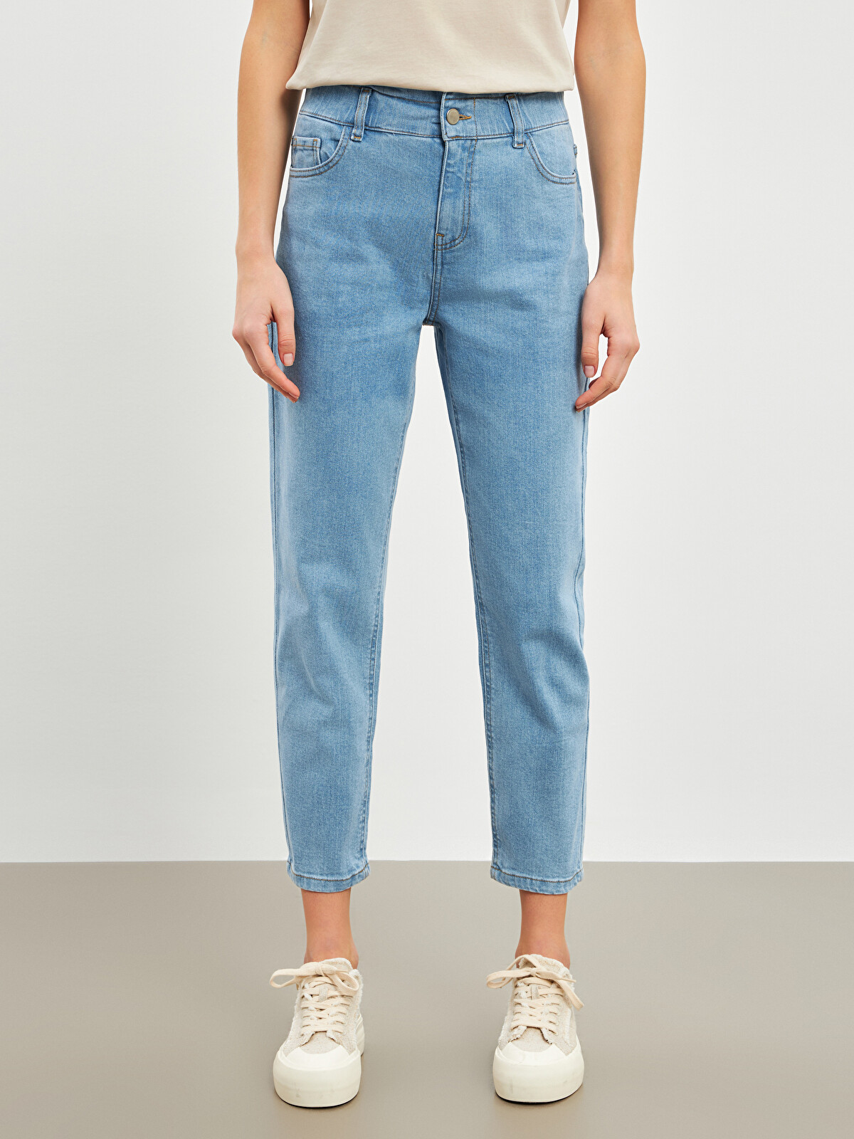 LCW Jeans Джинсы с эластичным поясом и пейпербэг для женщин
