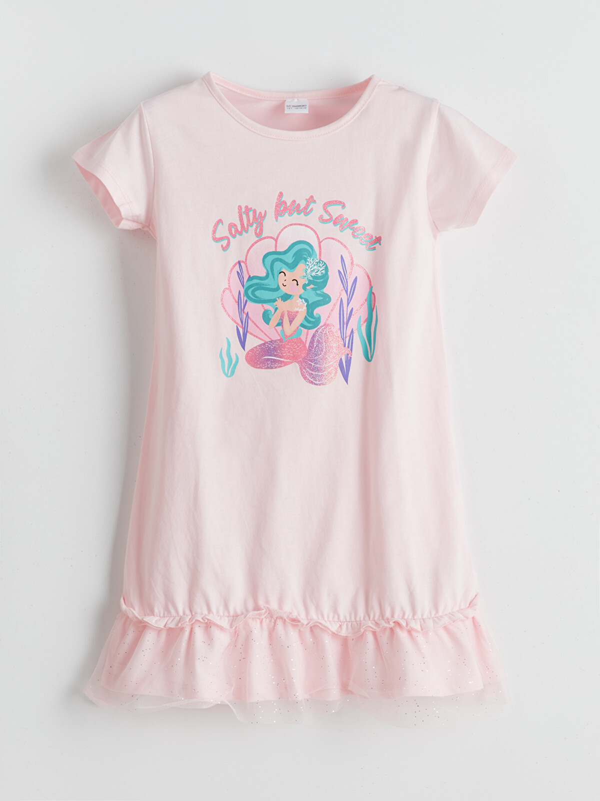 LCW Kids Bisiklet Yaka Kız Çocuk Gecelik - S5FK87Z4-QWN | LC Waikiki