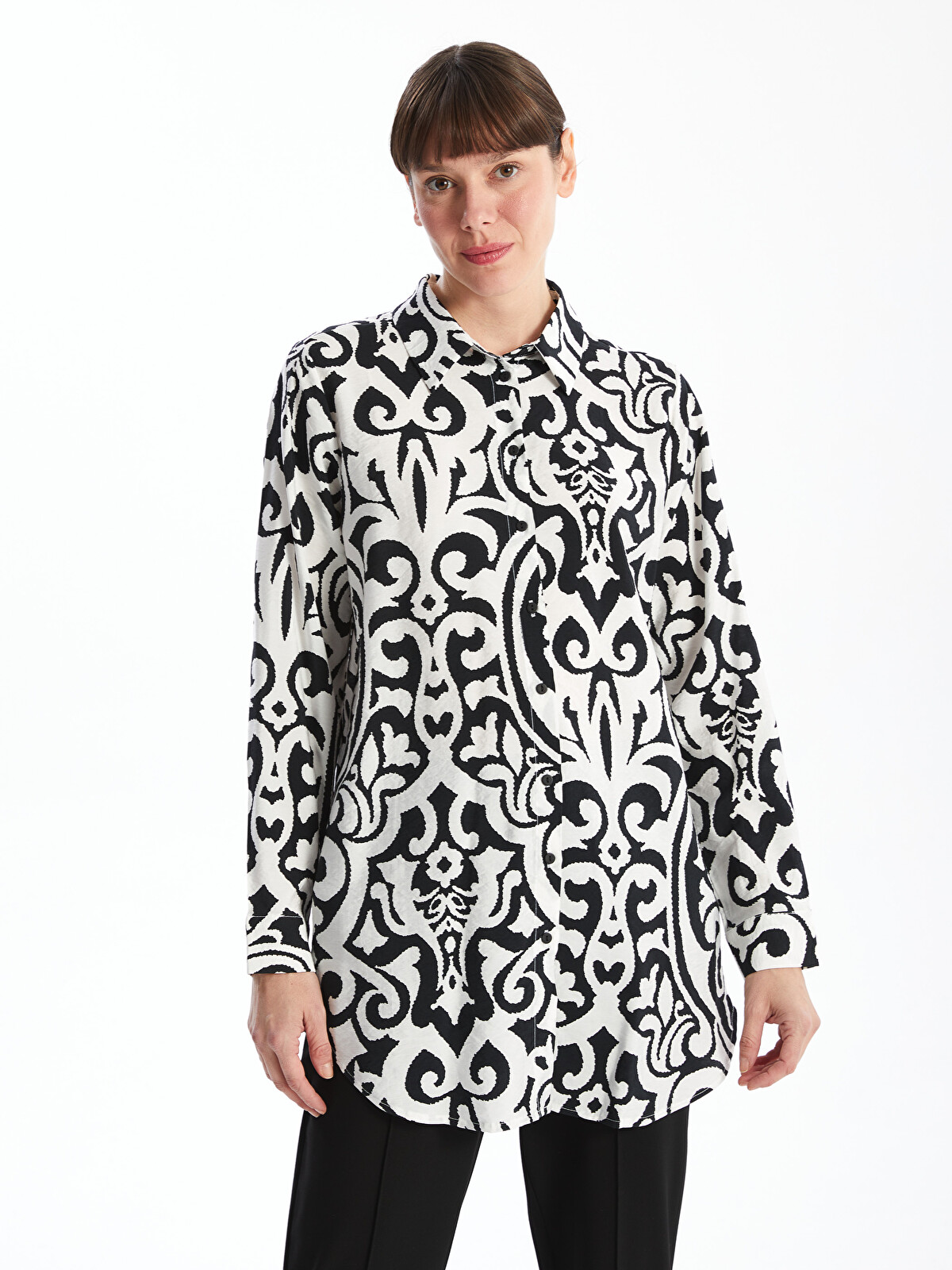 LCWAIKIKI Classic Patterned Women's Shirt Tunic - S5FM61Z8-LQJ