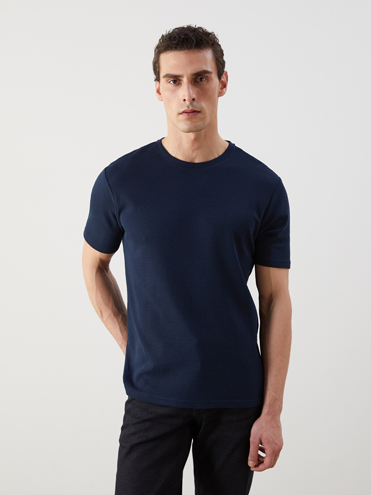 LCWAIKIKI Classic Crew Neck Patterned Structured Men's T-Shirt