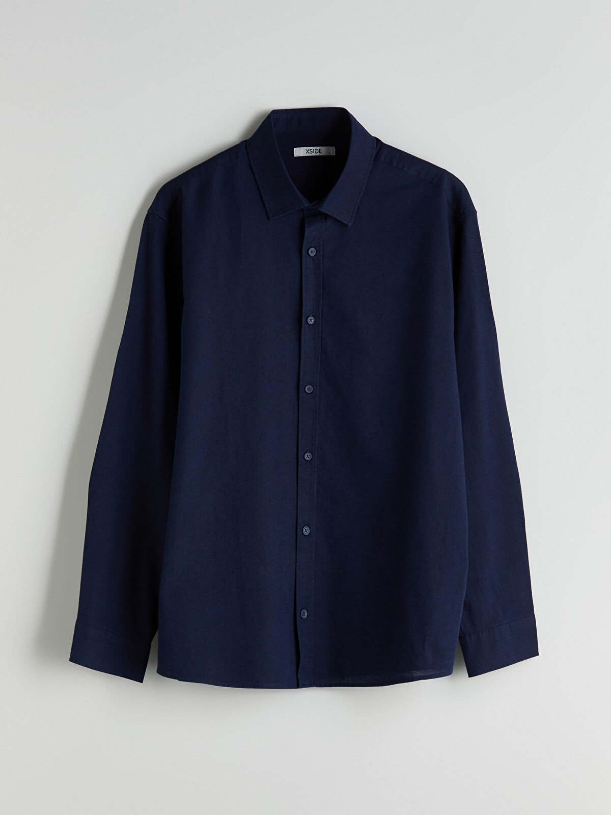 XSIDE Regular Fit Long Sleeve Linen Blend Men's Shirt - S5FO86Z8