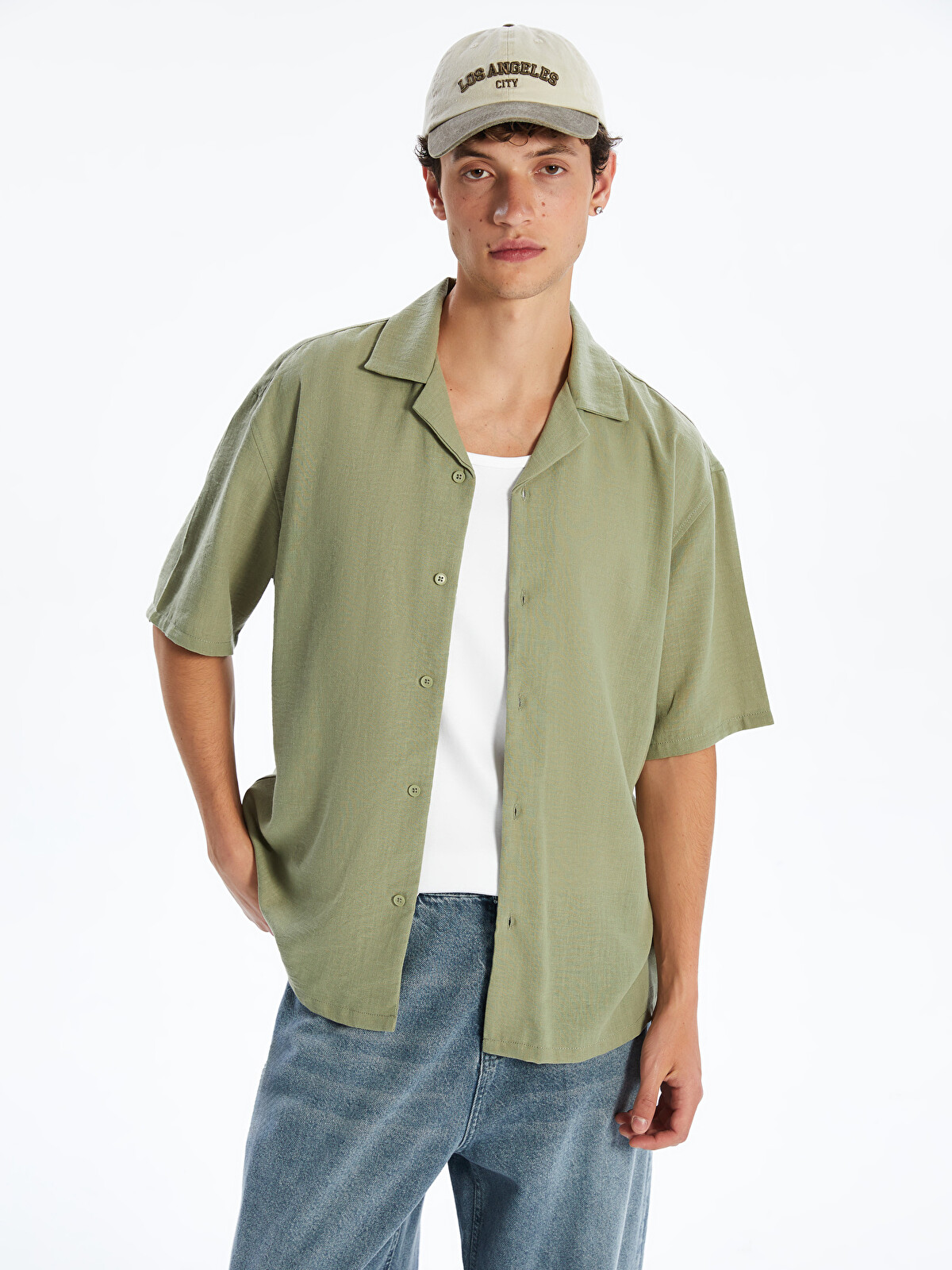 XSIDE Relaxed Fit Resort Collar Short Sleeve Men's Shirt