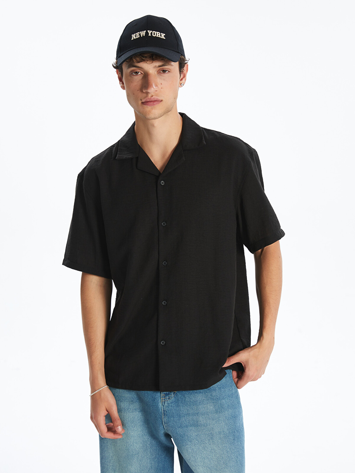 XSIDE Relaxed Fit Resort Collar Short Sleeve Men's Shirt