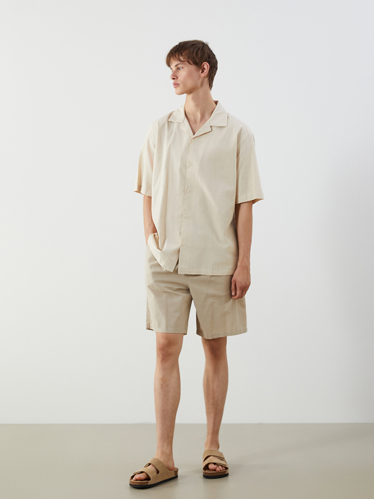 XSIDE Relaxed Fit Linen Blend Men's Shorts - S5FQ93Z8-QYX - LC Waikiki