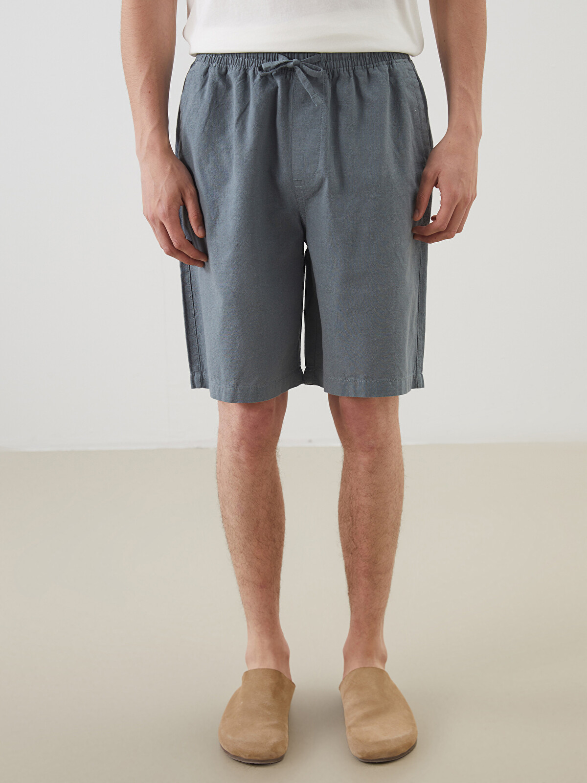 XSIDE Relaxed Fit Linen Blend Men's Shorts - S5FQ93Z8-Z43 | LC Waikiki