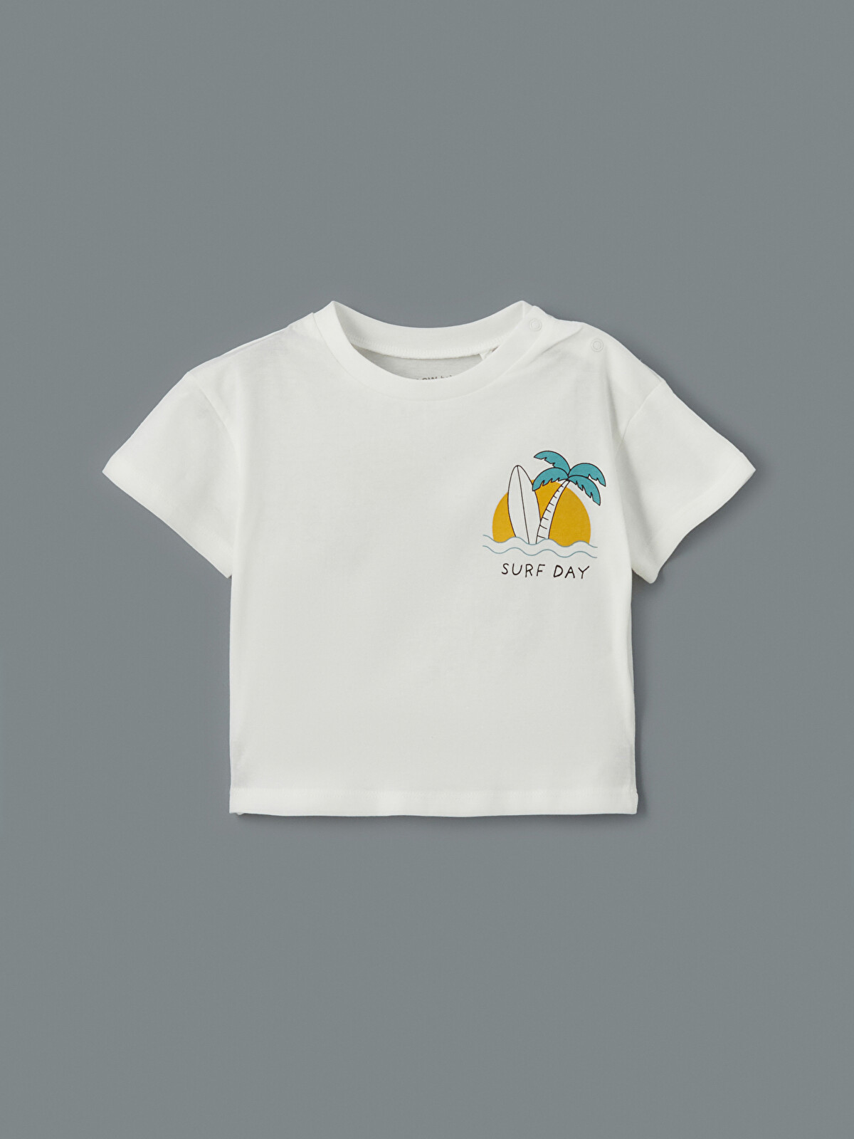 ここページ LCW baby Beyaz Bisiklet Yaka Baskılı Erkek Bebek Tişört - S5FS71Z1