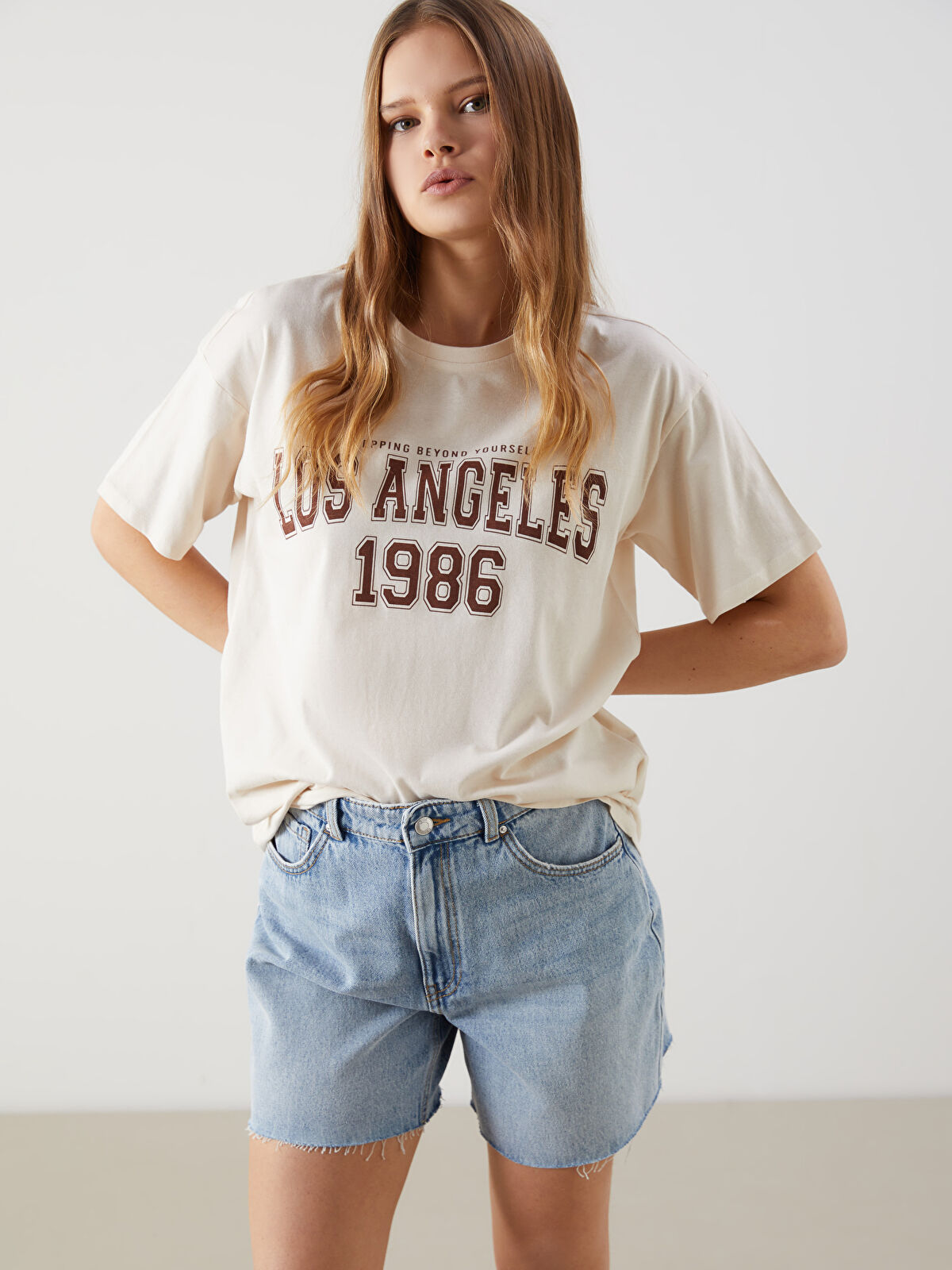 XSIDE Crew Neck Los Angeles Printed Women's T-Shirt