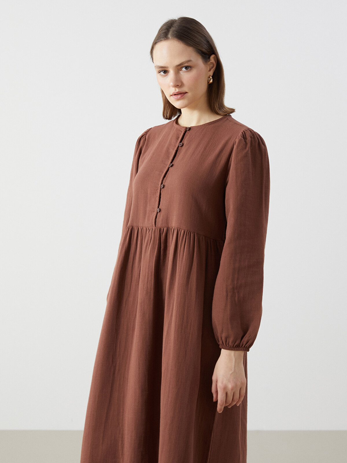 LCW Modest Crew Neck Women's Dress - S5G107Z8-HDD | LC Waikiki