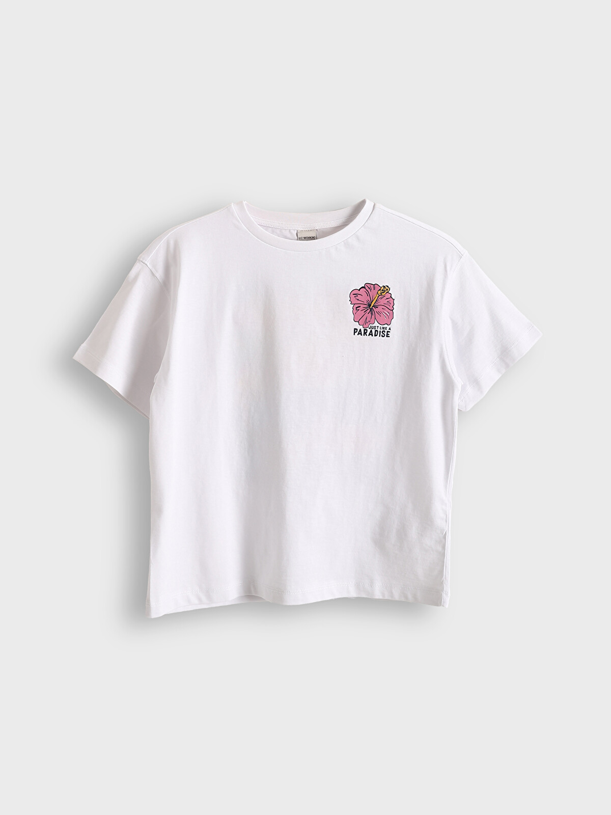 LCW Kids Bisiklet Yaka Baskılı Kız Çocuk Tişört - S5G132Z4-FFB | LCW
