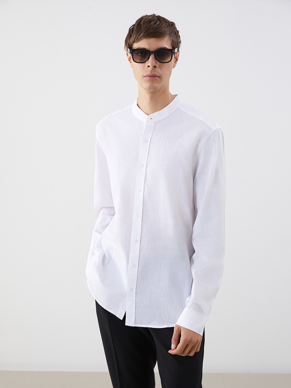 SOUTHBLUE Regular Fit Long Sleeve Linen Blend Men's Shirt