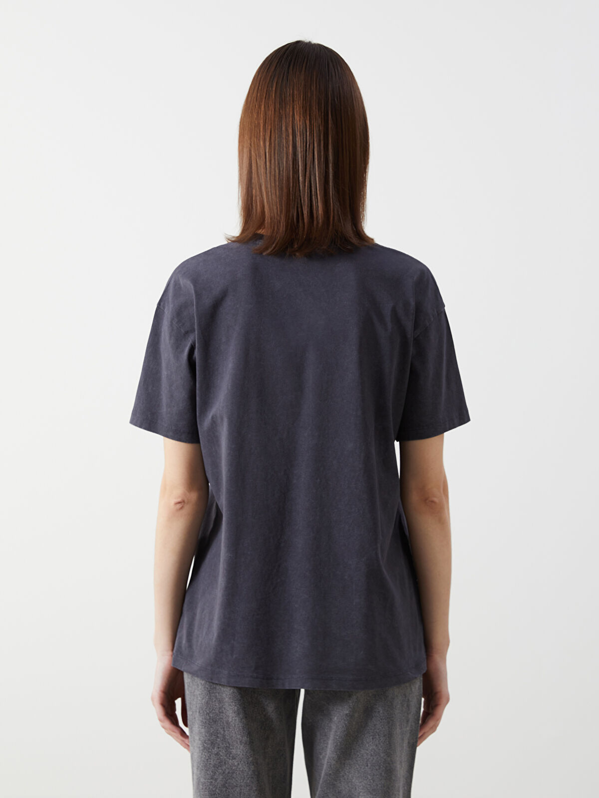 XSIDE Bisiklet Yaka AC/DC Baskılı Kadın Tişört - S5G653Z8-VDL | LCW