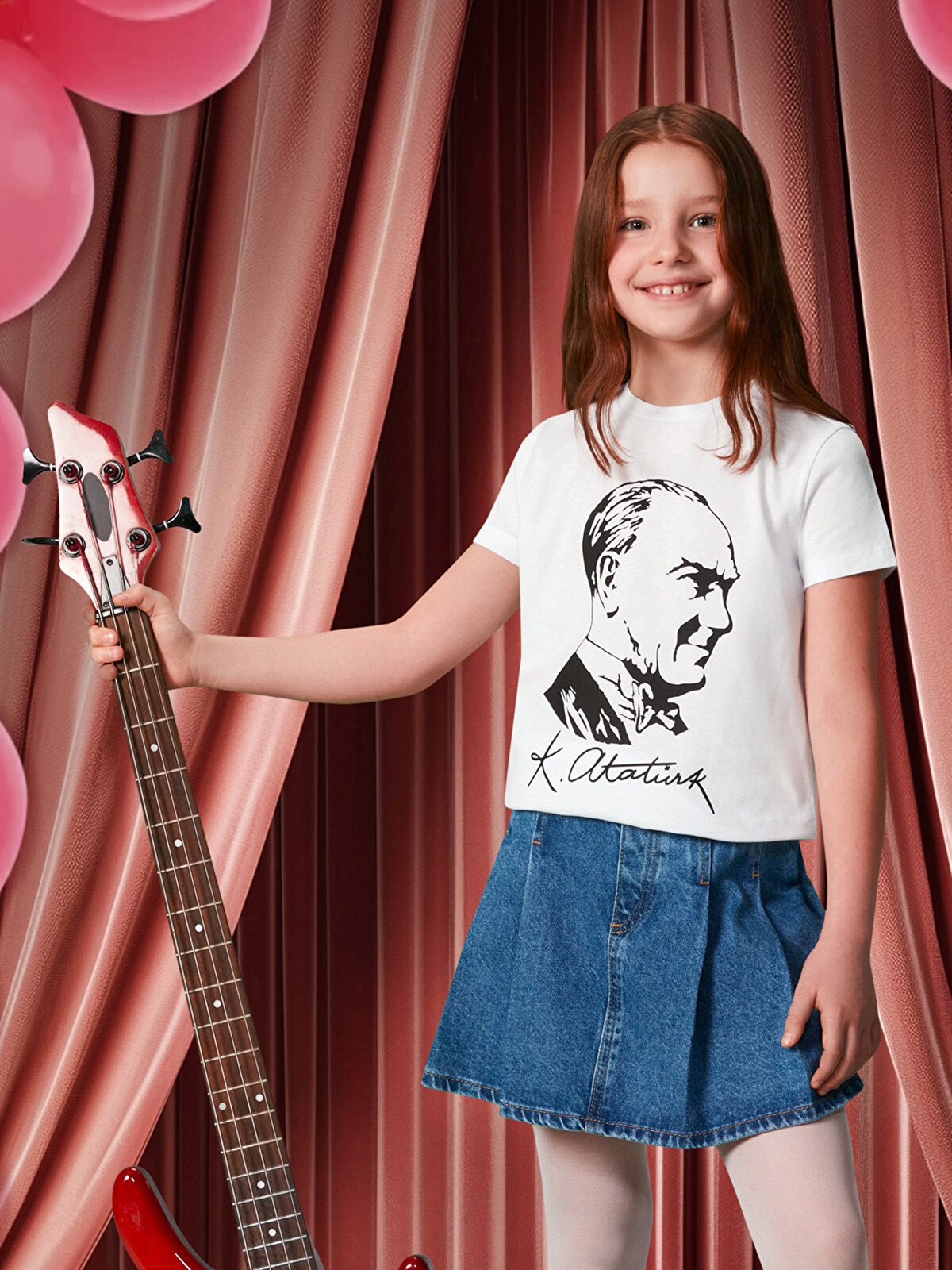 00'sKISSキッスTHE FAREWELL TOURスタッフTシャツ黒白XL LCW Kids Beyaz Bisiklet Yaka Atatürk Baskılı Kız Çocuk Tişört