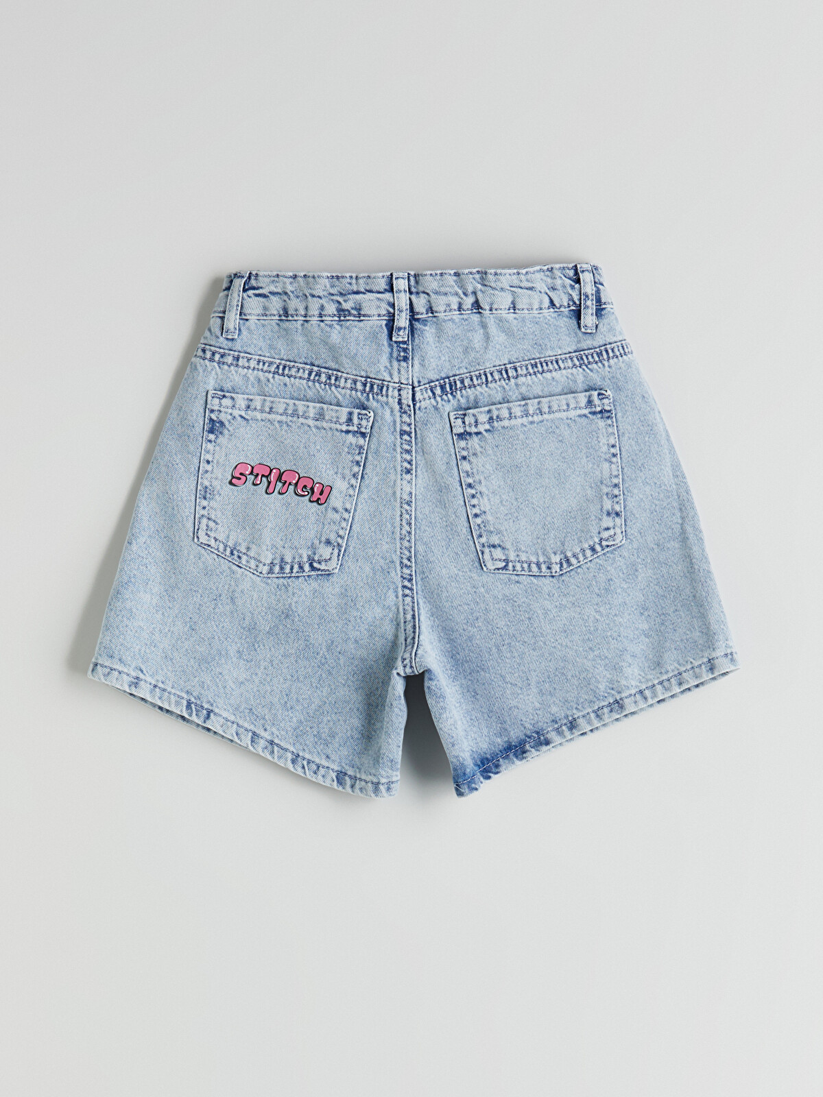 LCW Kids Pantaloni scurți din denim imprimați pentru Fete Stitch