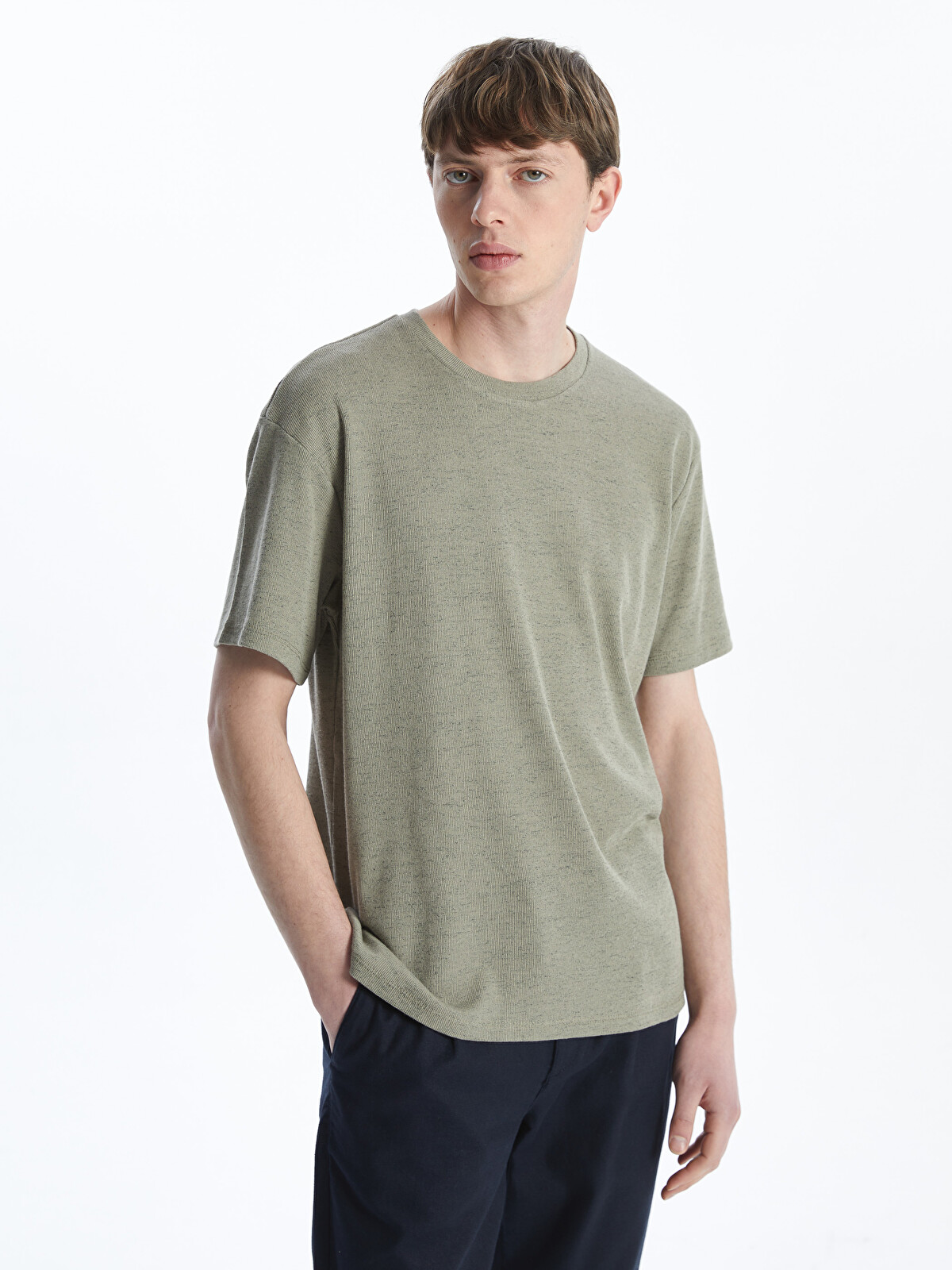 LCW Vision Crew Neck Short Sleeve Men's T-Shirt - S5GB73Z8-YGK