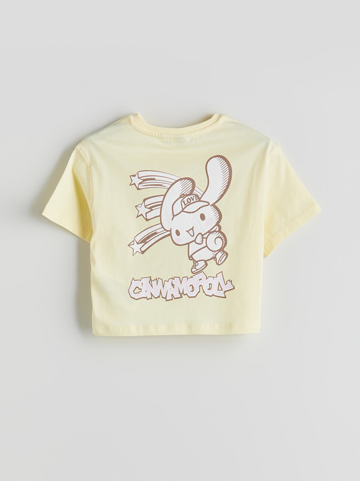 LCW Kids Sarı Bisiklet Yaka Cinnamoroll Baskılı Kız Çocuk Tişört