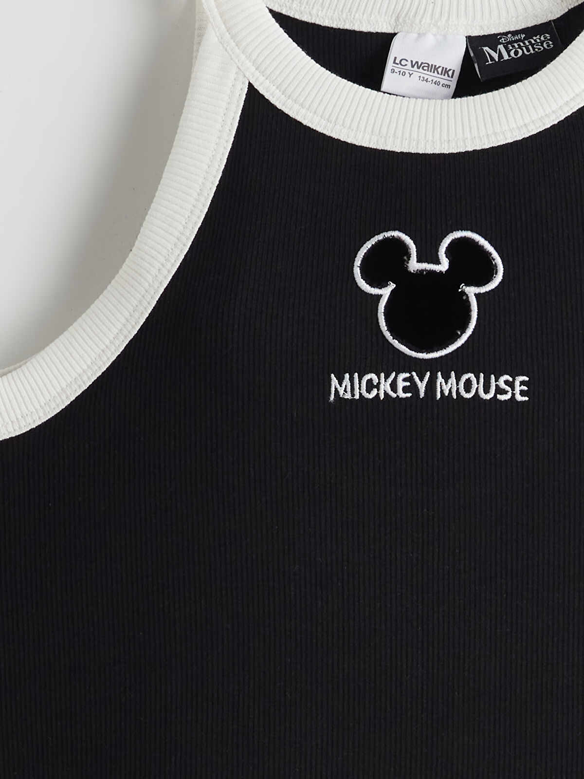 LCW Kids Halter Neck Mickey Mouse Embroidered Girls' Crop