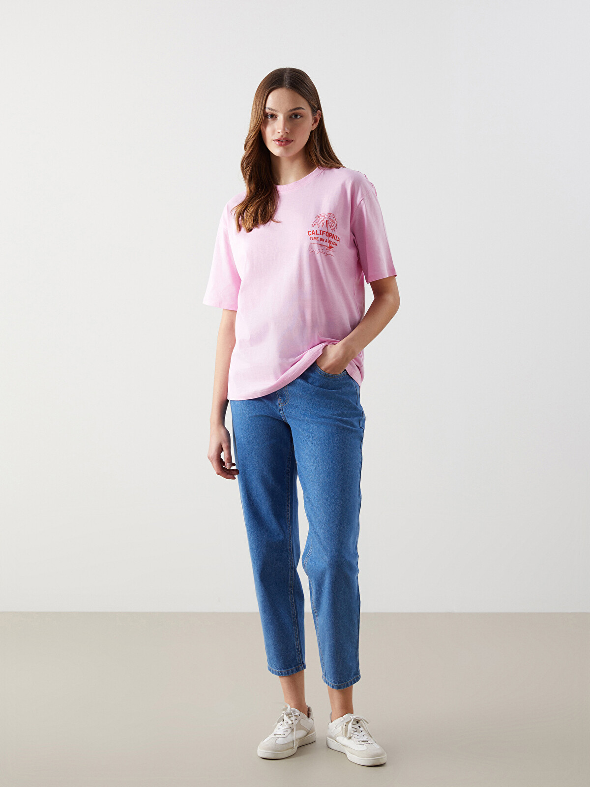 LCW Vision Crew Neck California Printed Women's T-shirt - S5GF04Z8