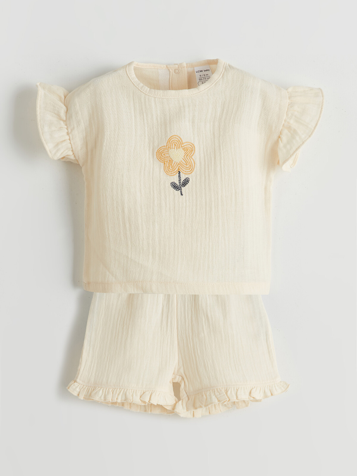 Gfページ LCW baby Crew Neck Floral Baby Girls' Blouse And Shorts 2 Pack