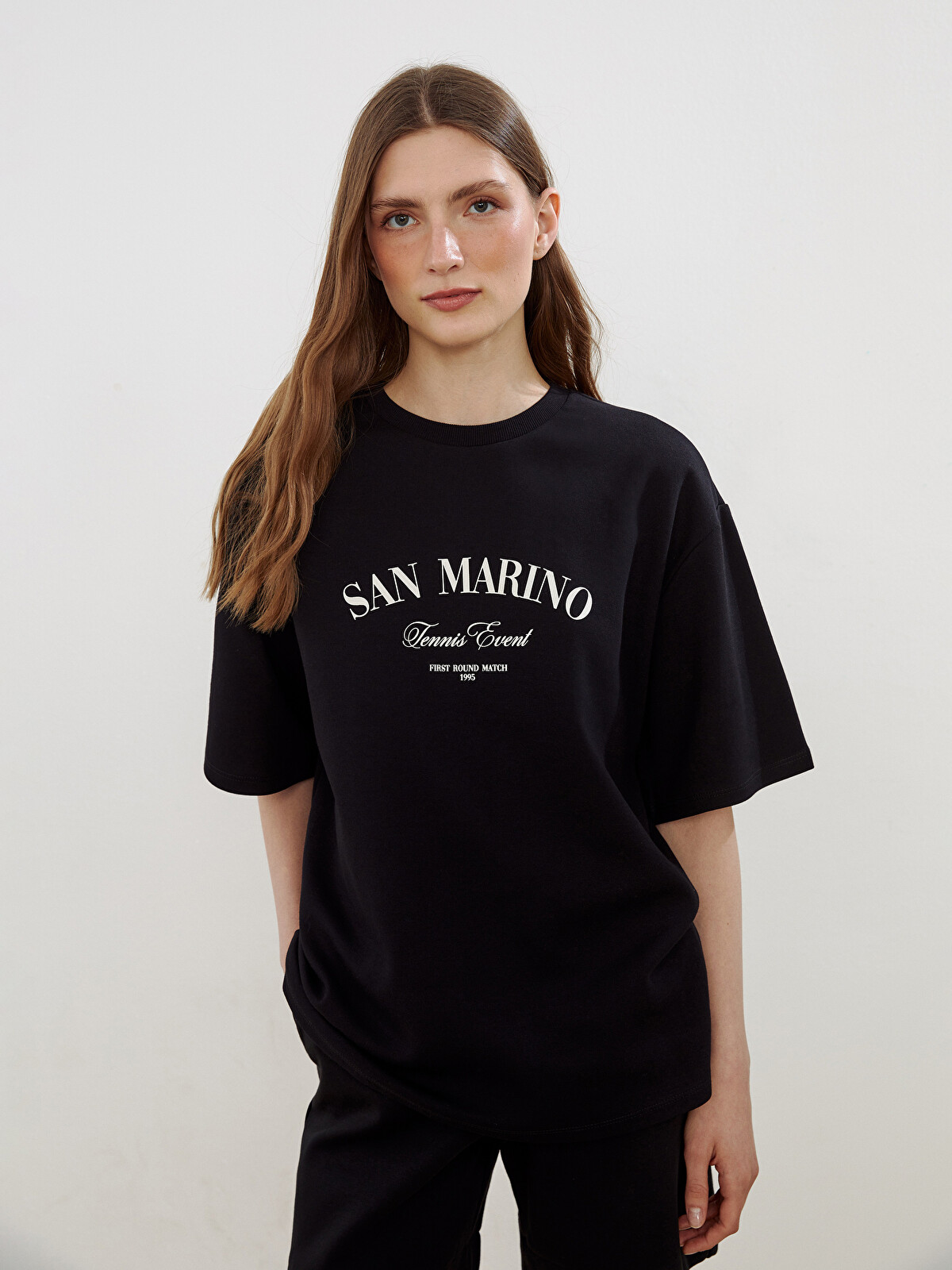 LCW Vision Crew Neck San Marino Printed Women's T-shirt - S5GJ99Z8