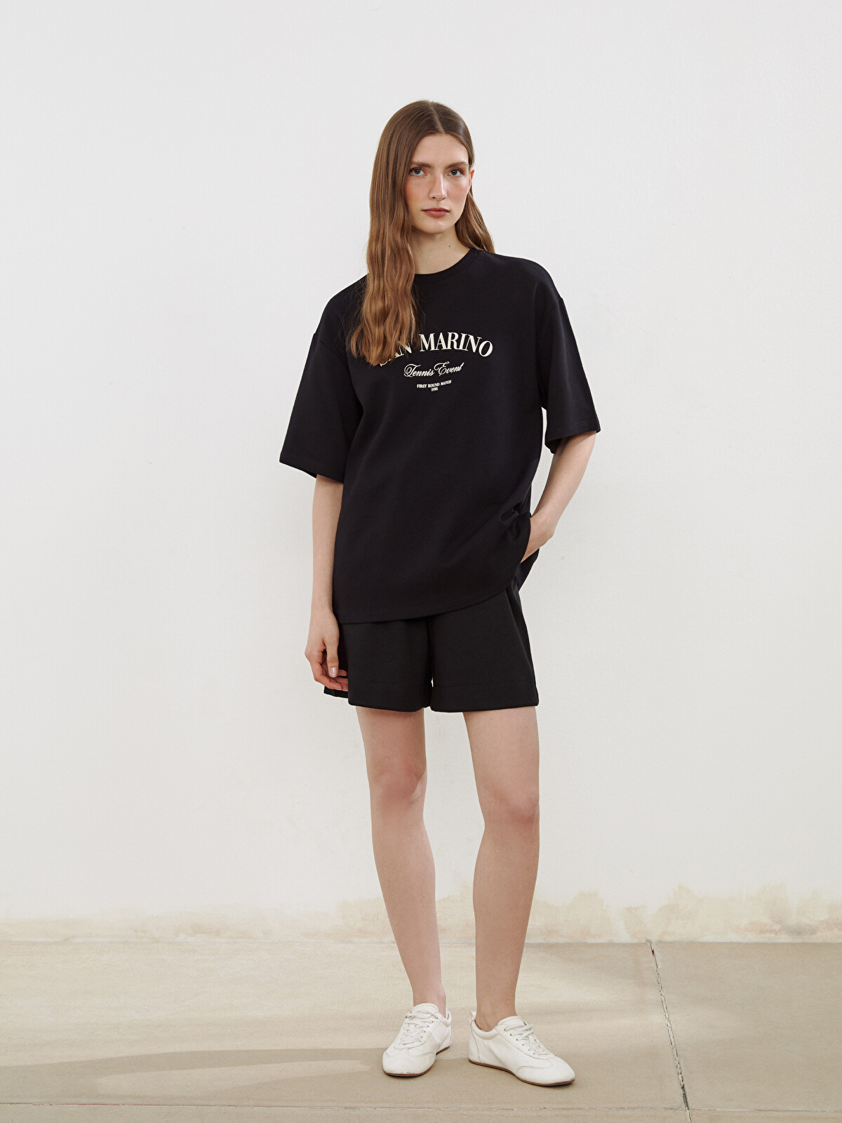 LCW Vision Crew Neck San Marino Printed Women's T-shirt - S5GJ99Z8